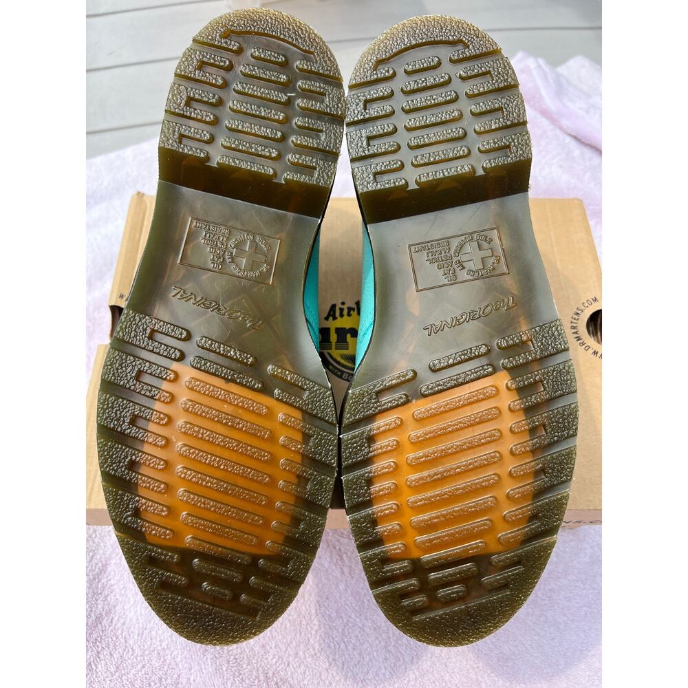 Rare Dr Martens 1461 Hug Me Aqua Leather 3 Eye Oxfords NOS Box Men 10 Women 11 - Picture 4 of 8